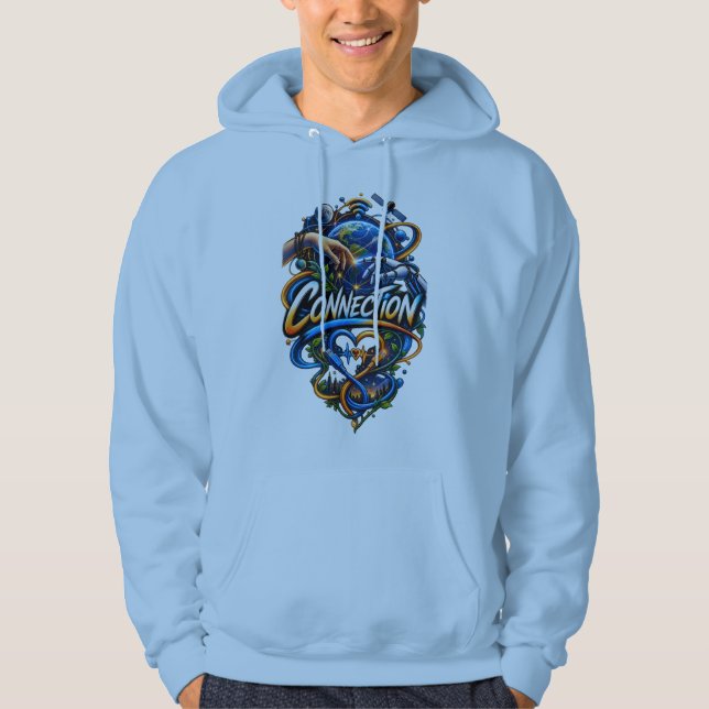 Connection – Human Technology & Nature Art Hoodie (Front)