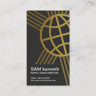 Connection Lines Faux Gold Global Import Export Business Card