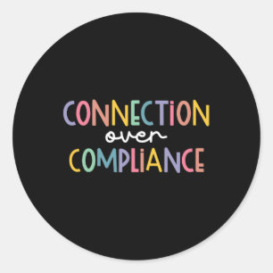 Connection Over Compliance Autism Awareness Month Classic Round Sticker