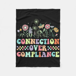 Connection Over Compliance Autism Awareness Sped T Fleece Blanket