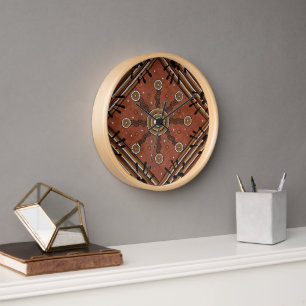 Connection To Country Australian Indigenous art Clock