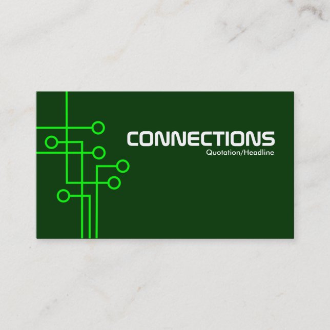 Connections - Dark Green Business Card (Front)