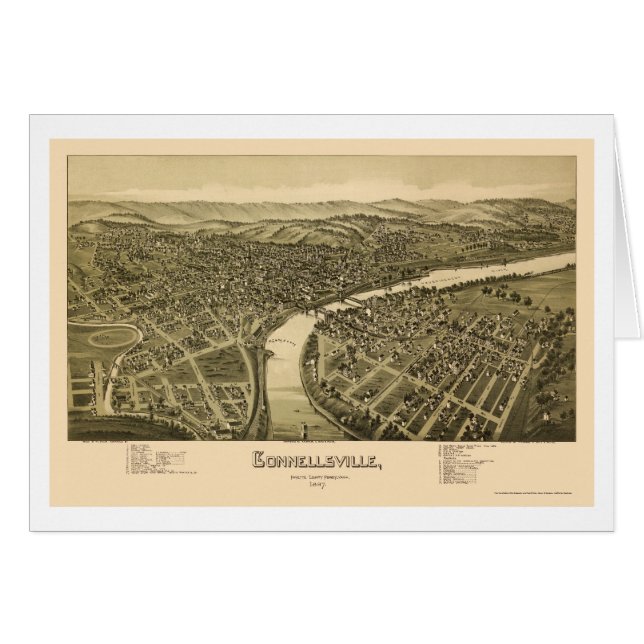 Connellsville, PA Panoramic Map - 1897 (Front Horizontal)
