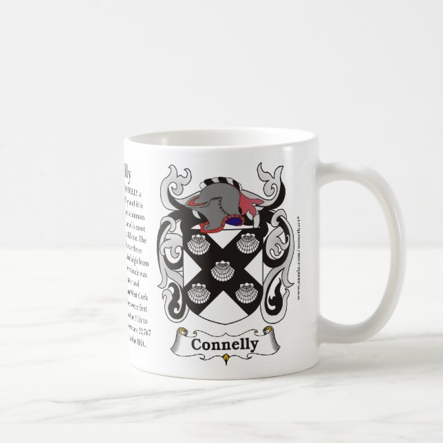 Connelly, Origin, Meaning and the Crest on a mug (Right)