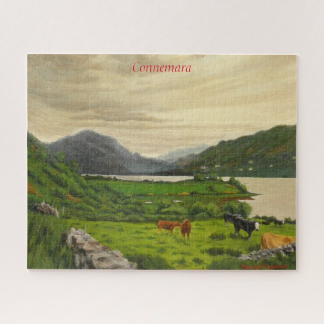 Connemara Ireland Scenic Cattle Farm with Horse Jigsaw Puzzle (Horizontal)