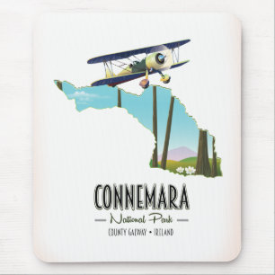 Connemara National Park County Galway Ireland map Mouse Pad