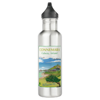 Connemara Travel Poster Design Water Bottle
