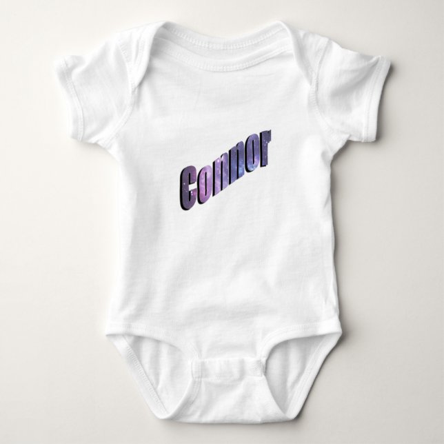 Conner, Name Made From Blue Nebula Clouds, Baby Bodysuit (Front)