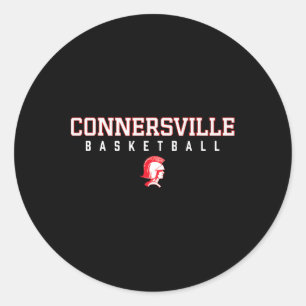Connersville Spartans Logo Sketll Hs Classic Round Sticker
