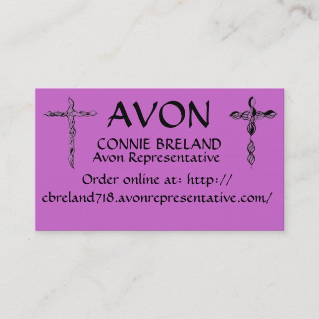 CONNIE BRELAND YOUR AVON REP BUSINESS CARD (Front)
