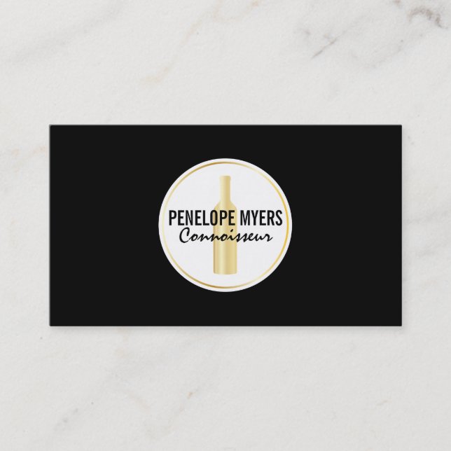 Connoisseur | Gold Bottle Business Card (Front)