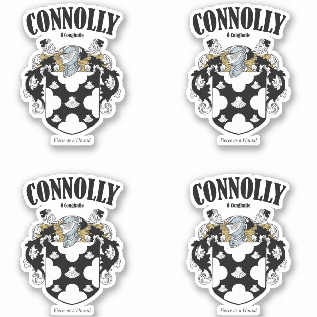 Connolly Crest Irish Translation & Meaning (x4) (Front)