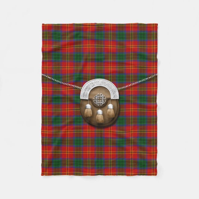 Connolly Dress Tartan And Sporran Fleece Blanket (Front)