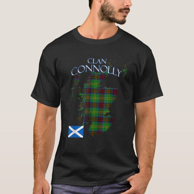 Connolly Scottish Clan Tartan Scotland T Shirt (Front)