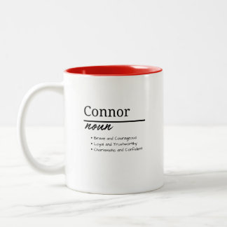 Connor, Boy Personalised Name Definition Two-Tone Coffee Mug