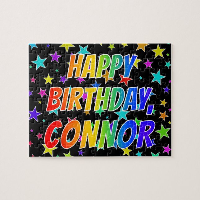 "CONNOR" First Name, Fun "HAPPY BIRTHDAY" Jigsaw Puzzle (Horizontal)