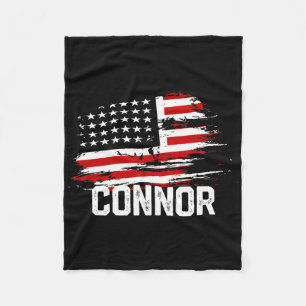 Connor Usa Flag Personalised 4th Of July Connor Fleece Blanket