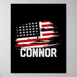 Connor Usa Flag Personalised 4th Of July Connor Poster