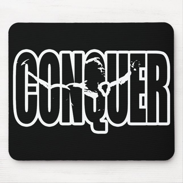 CONQUER (Body building Motivation) Mouse Pad (Front)