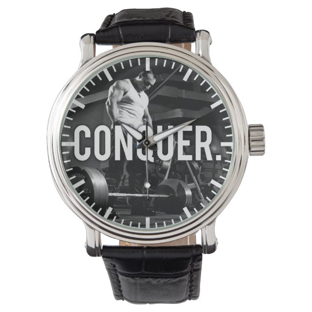 CONQUER - "Body building" Workout Motivational Watch (Front)