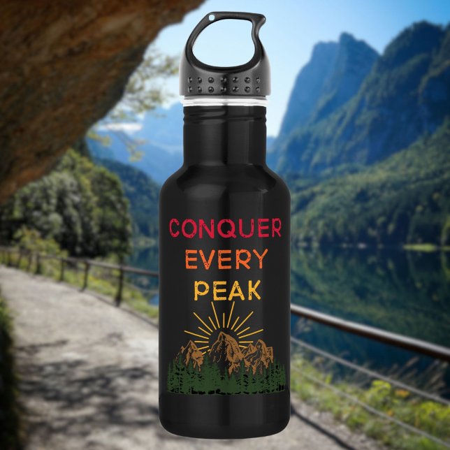 Conquer Every Peak | Hiking Mantra Adventure 532 Ml Water Bottle (Creator Uploaded)