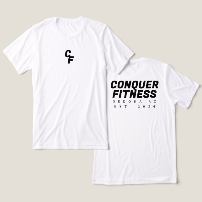 Conquer Fitness T-shirt black font Tri-Blend Shirt (Design Front & Back)