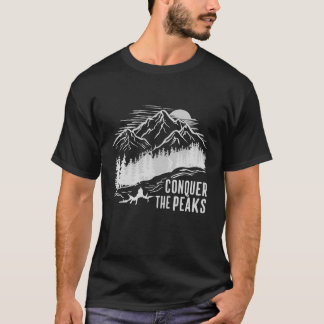 Conquer The Peak Mountain Climber  T-Shirt