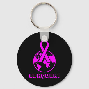 CONQUER! the world - fight breast cancer Key Ring