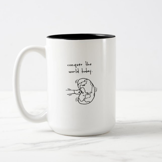 Conquer the World Two-Tone Coffee Mug (Left)