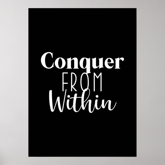 Conquer Within - Gym Hustle Success Motivational Poster (Front)