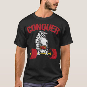 Conquer Wolf Weightlifting Bodybuilding Gym T-Shirt