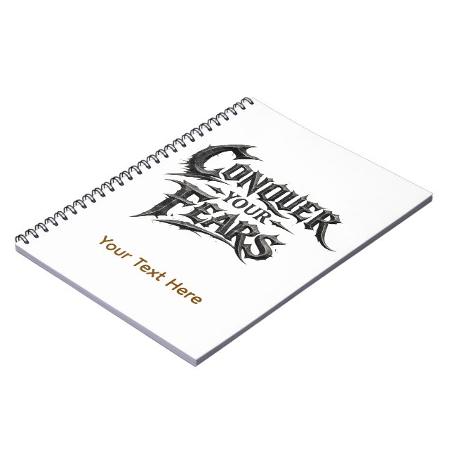 Conquer Your Fears Personalised Motivational Notebook (Left Side)