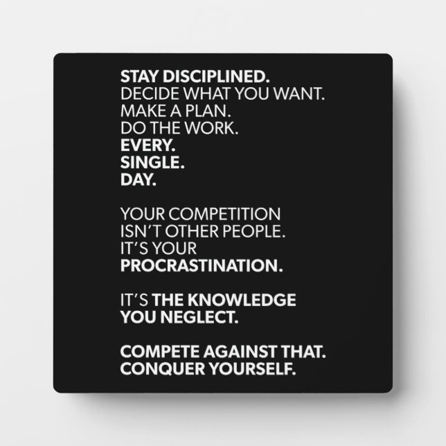Conquer Yourself - Motivational Plaque (Front)