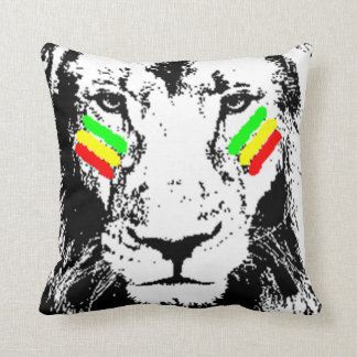 Conquering Lion Rasta Eye Black Throw Pillow