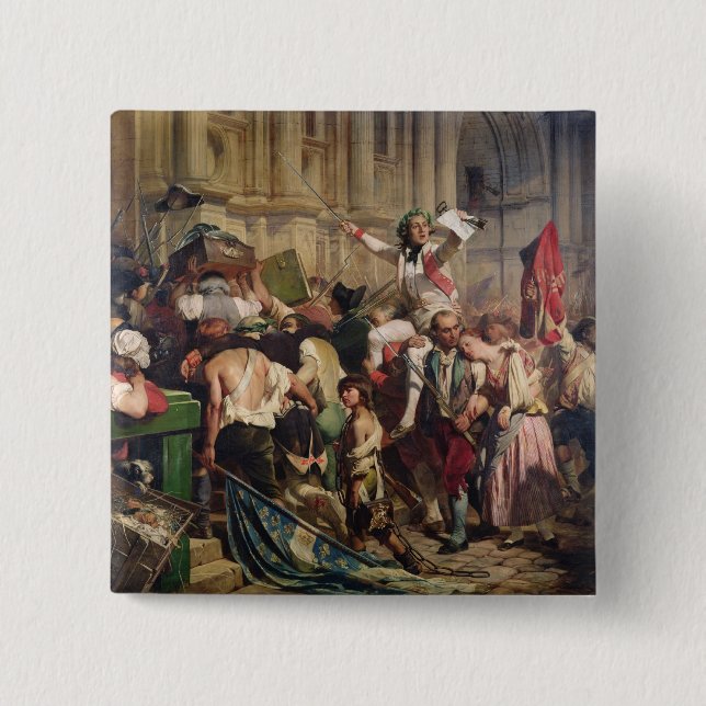 Conquerors of  Bastille before the Hotel de 15 Cm Square Badge (Front)