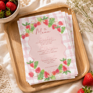 Conquette berry Strawberry Floral Cute Menu
