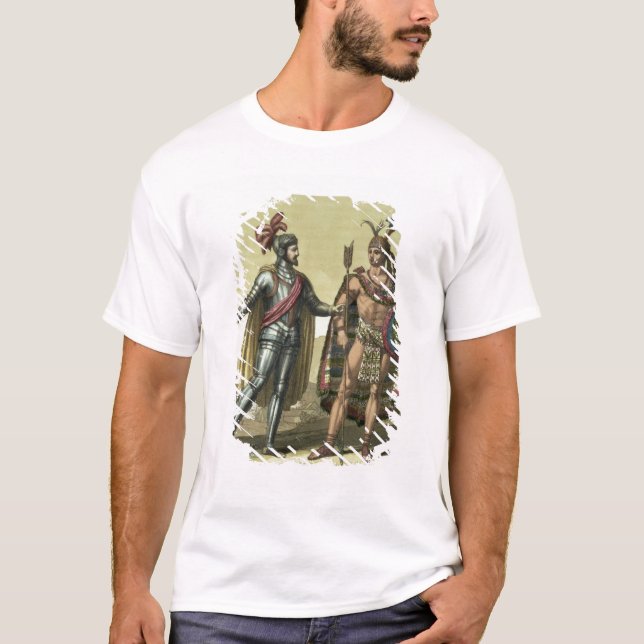 Conquistador with a Native American Chief (colour T-Shirt (Front)