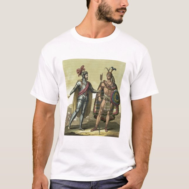 Conquistador with a Native American Chief (colour T-Shirt (Front)