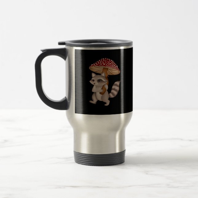 Conrad The Raccoon Classic Travel Mug (Left)