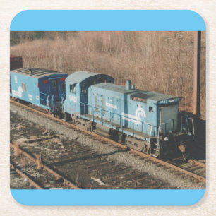  conrail  9412  what's a transfer caboose.  mouse  square paper coaster