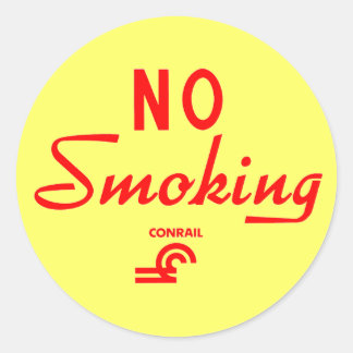 Conrail No Smoking Sign Classic Round Sticker