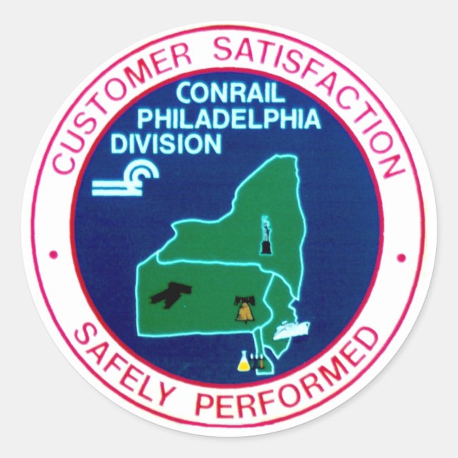 Conrail Railroad Philadelphia Division      Classic Round Sticker (Front)