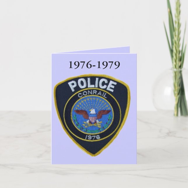 Conrail Railroad Police Patch Note Card (Front)