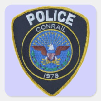 Conrail Railroad Police Patch Square Sticker