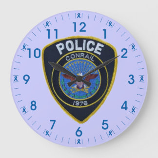 Conrail Railroad Police Patch Wall Clock