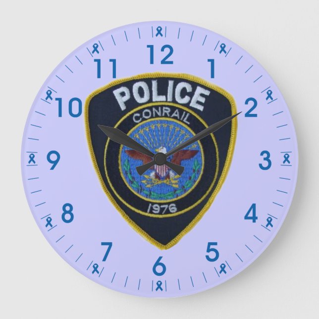 Conrail Railroad Police Patch Wall Clock (Front)
