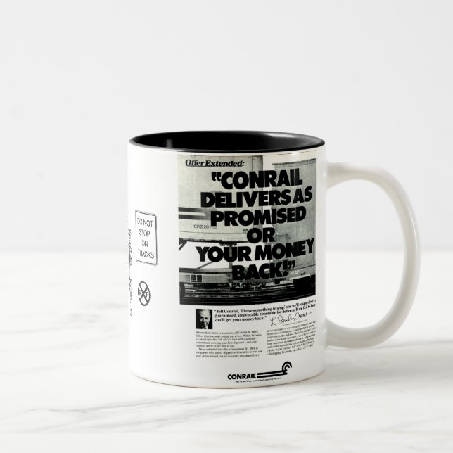 Conrail Trains Deliver As Promised 1984 Two-Tone Coffee Mug (Right)
