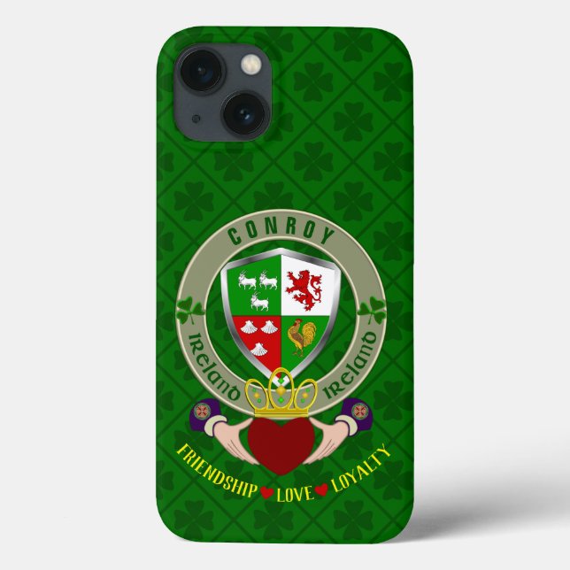 Conroy Irish Shield & Claddagh Personalised       Case-Mate iPhone Case (Back)
