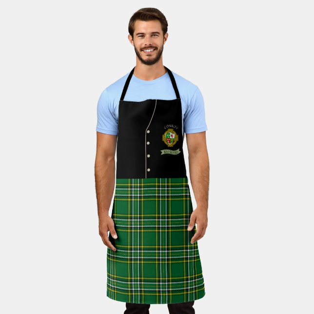 Conroy Irish Shield & Tartan Personalised Kilt  Apron (Worn)