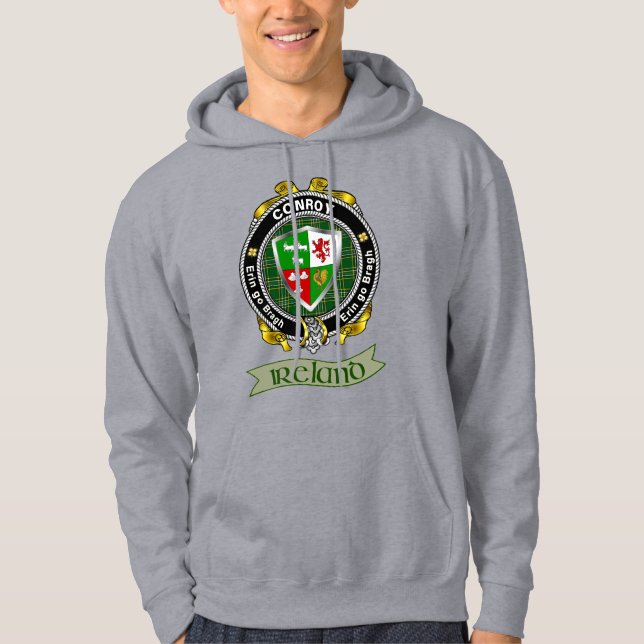 Conroy/O'Conry Irish Shield Personalised Hoodie (Front)